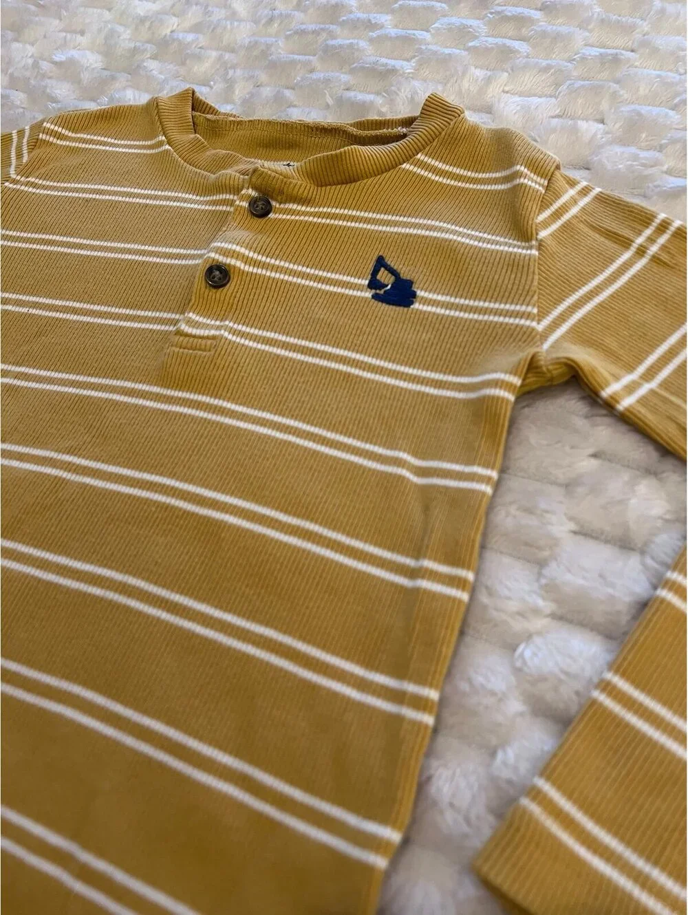 Carter’s Toddler Boy 2-Piece Striped Henley Top & Canvas Pant Set (3T)